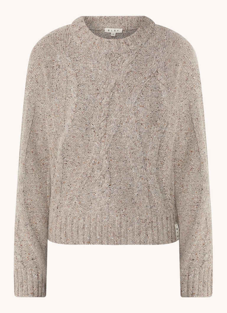 Maglione OLAF a trecce grosse, misto lana mélange