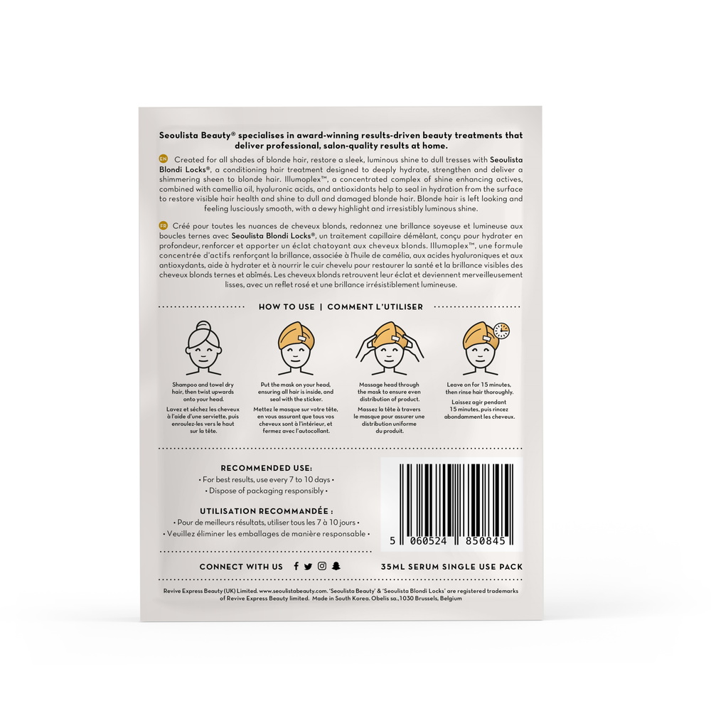 seoulista beauty Seoulista Beauty Blondie Locks Instant Hair Treatment Masque cheveux