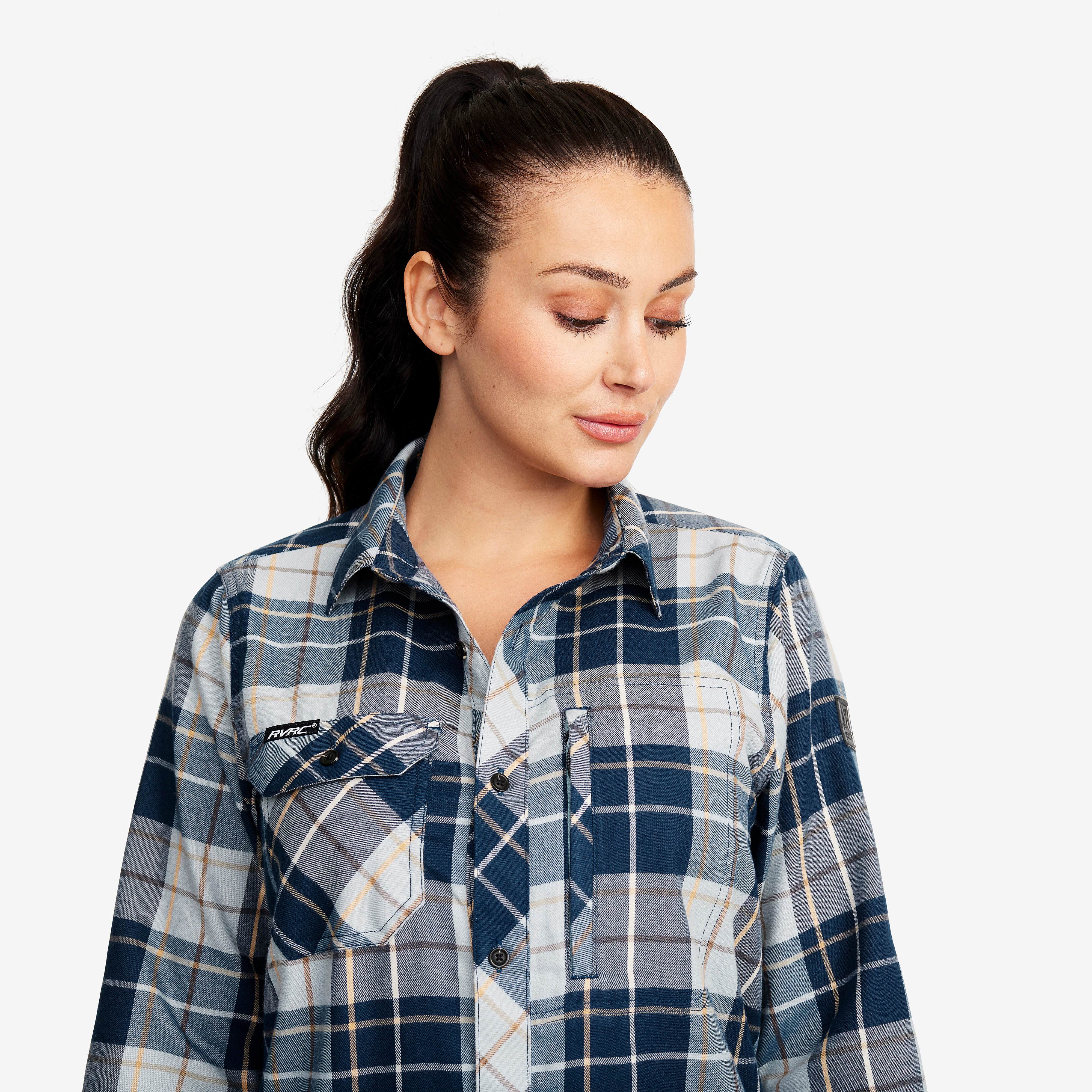 Flannel Shirt Femme Moonlit Ocean/Blueberry