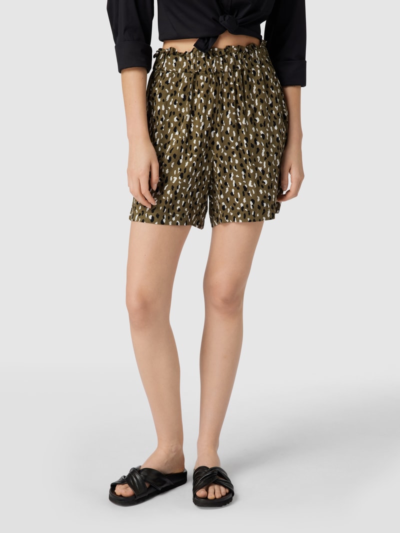 Bermudas mit Allover-Muster in olivgrün