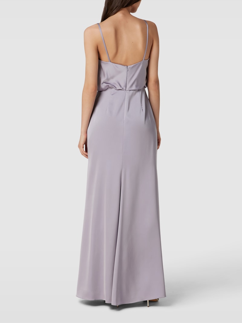 Abendkleid mit Wasserfall-Ausschnitt in flieder