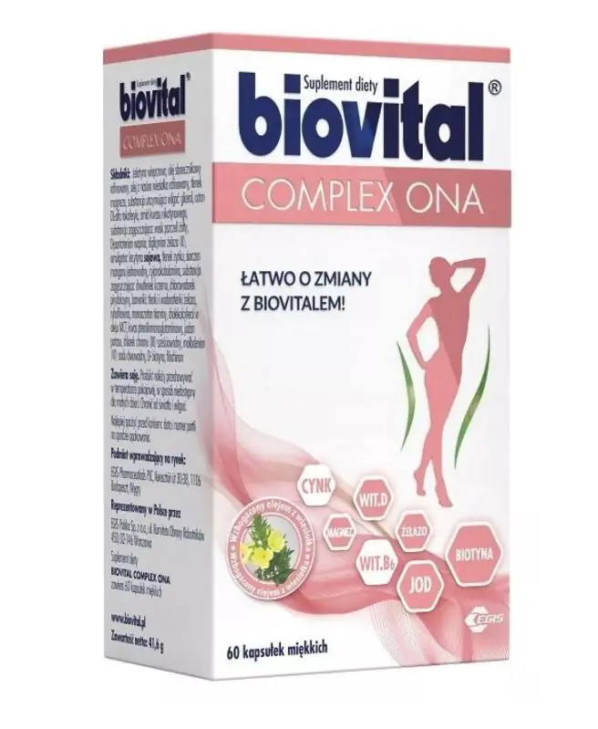 Biovital Complex Ona, vitaminų ir mineralų rinkinys moterims, kapsulės