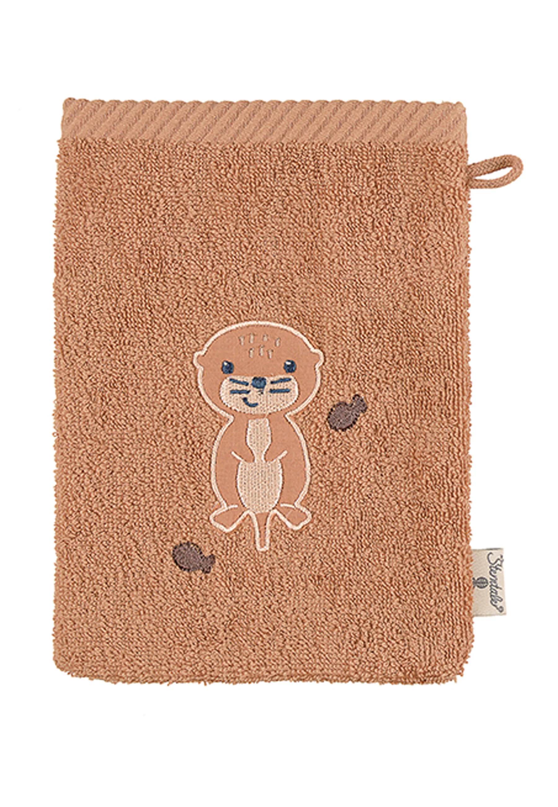 GOTS 2er-Pack Waschhandschuh Otter Otti, Frottee
