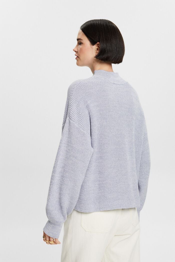 Rippstrickpullover mit Stehkragen