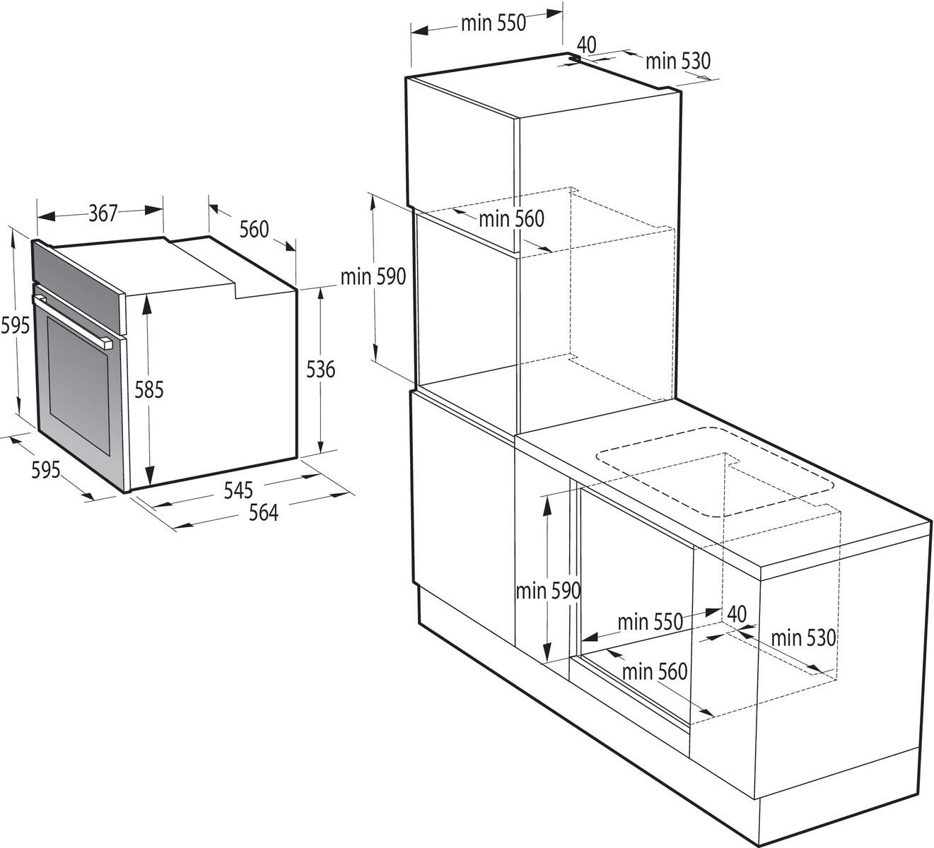 GORENJE Backofen BPS6737E09BGOT, mit 2-fach-Teleskopauszug, Pyrolyse-Selbstreinigung, ExtraSteam