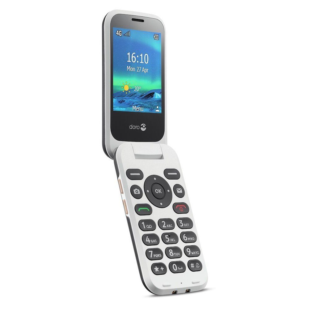 Doro 6880 schwarz Seniorenhandy (7,11 cm/2.8 Zoll, 128 GB Speicherplatz, 2 MP Kamera, Notruftaste auf der Rückseite, hörgerätekompatibel)