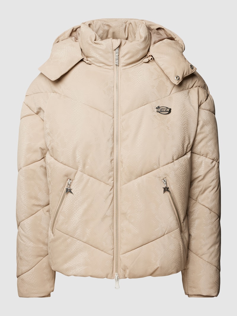 Steppjacke mit Schlangenmuster in ecru