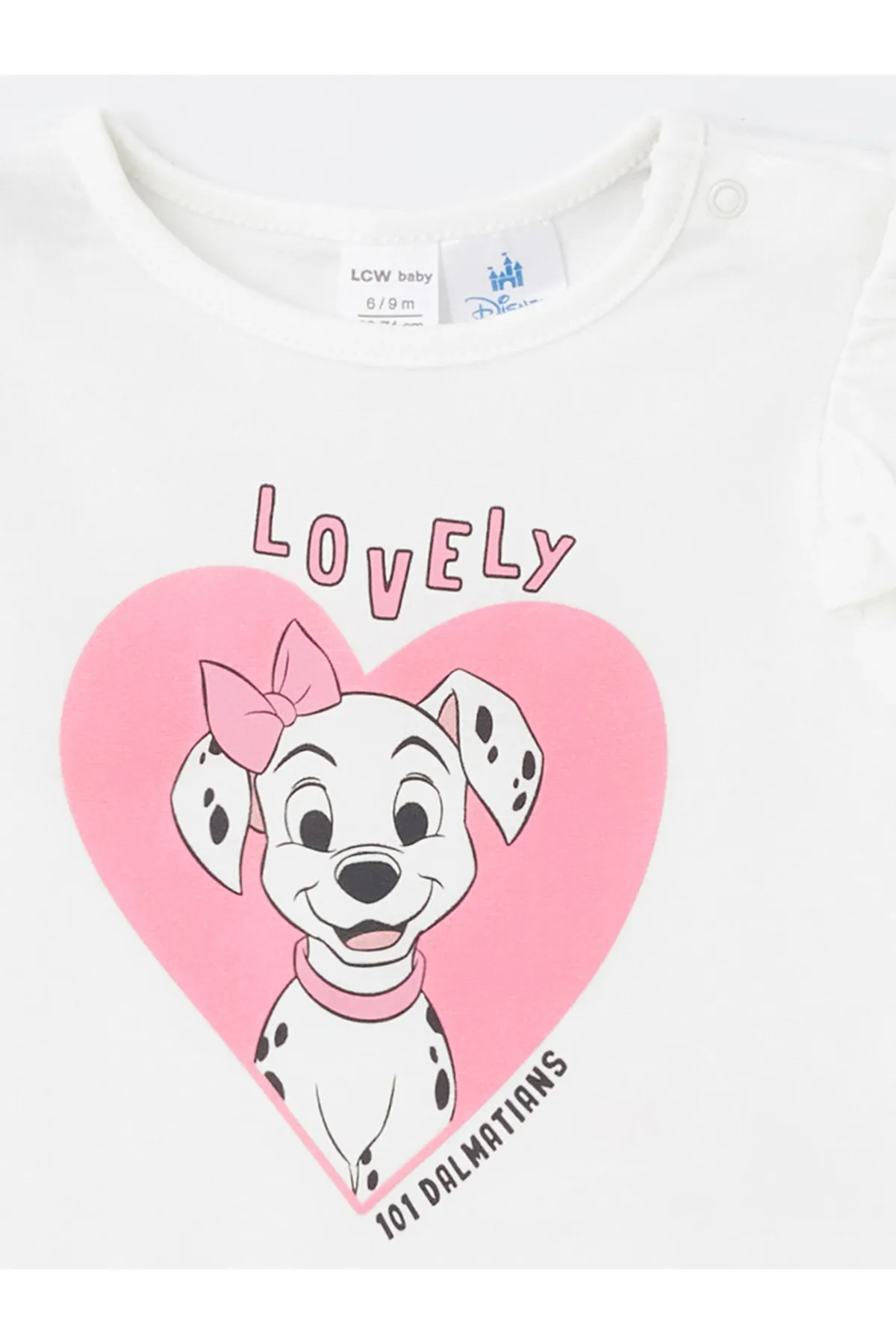 LC Waikiki  2-teiliges Set aus kurzärmeliger 101 Dalmatiner-Bluse und Leggings für Babymädchen mit Rundhalsausschnitt