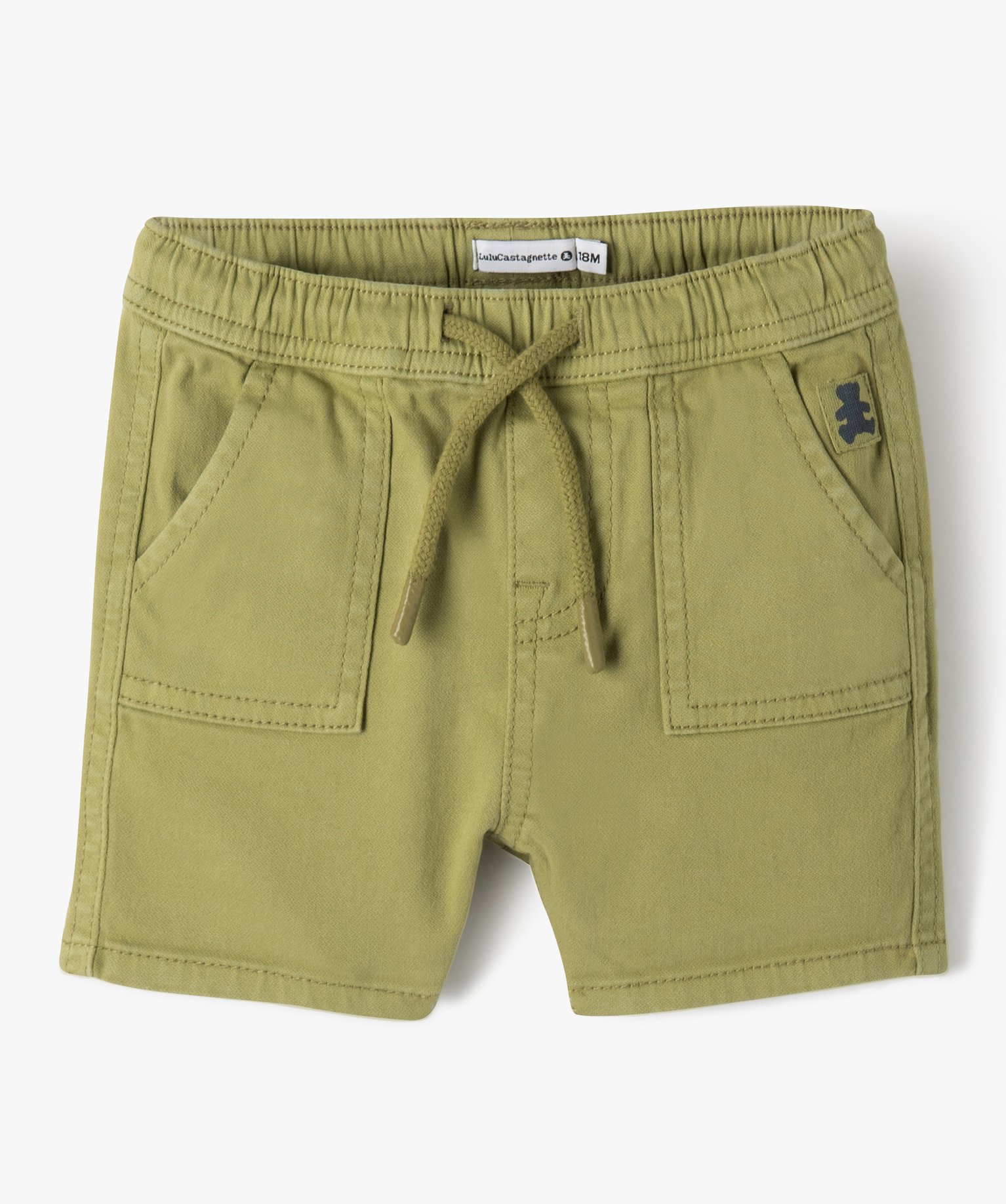 Bermuda bébé Garçon en toile stretch et grandes poches - ... vert | GEMO