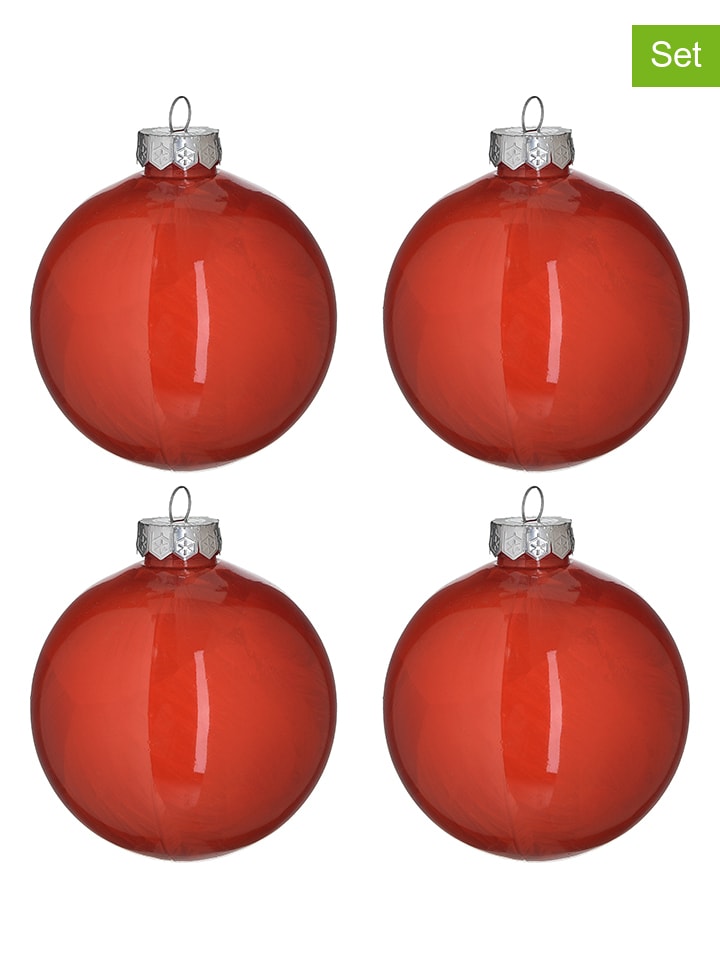 InArt 4er-Set: Christbaumkugeln in Rot - Ø 10 cm günstig kaufen onesize