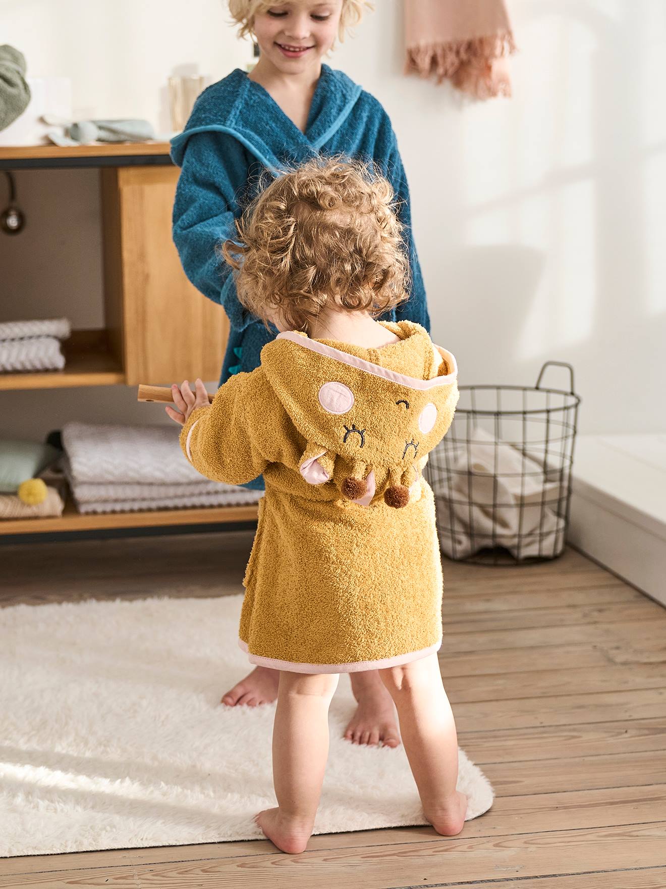 Peignoir de bain bébé Girafe ocre