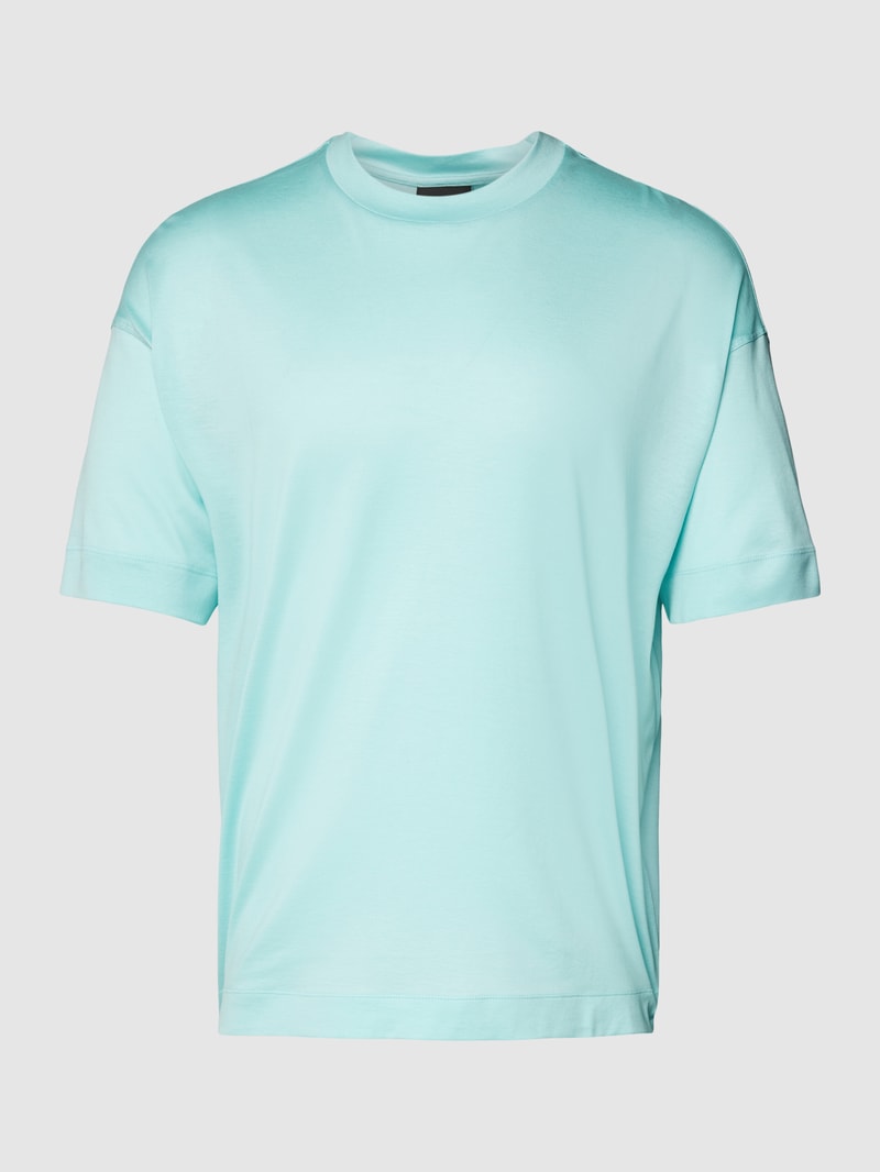 T-Shirt im unifarbenen Design in aqua blau