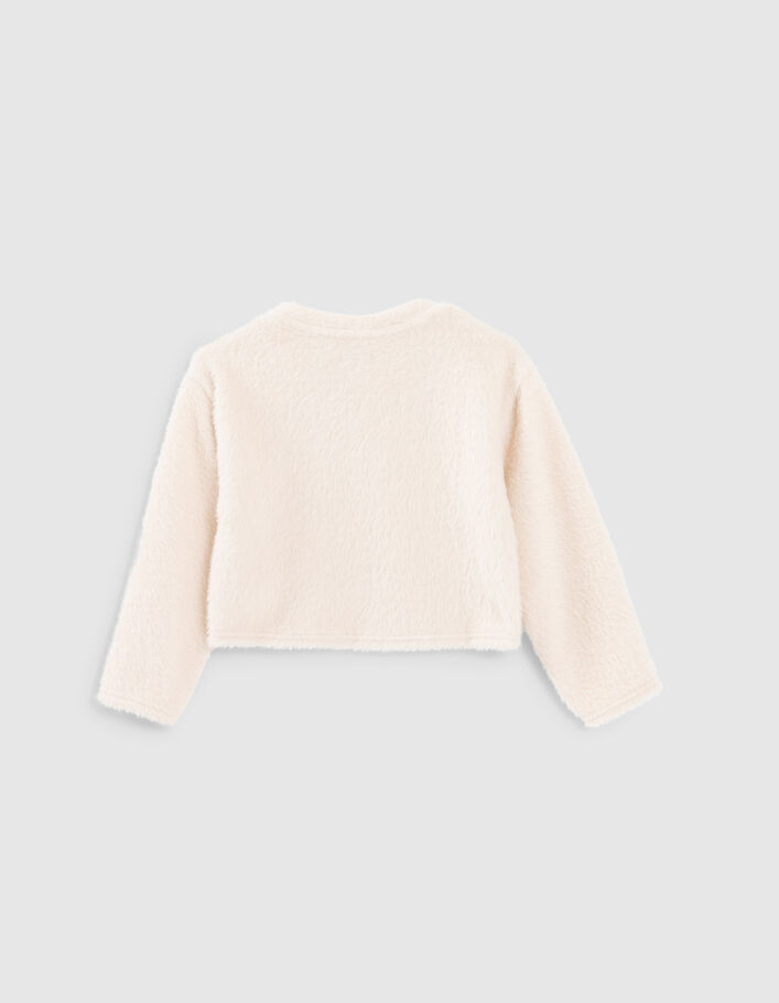 Sweat écru maille duveteuse fille