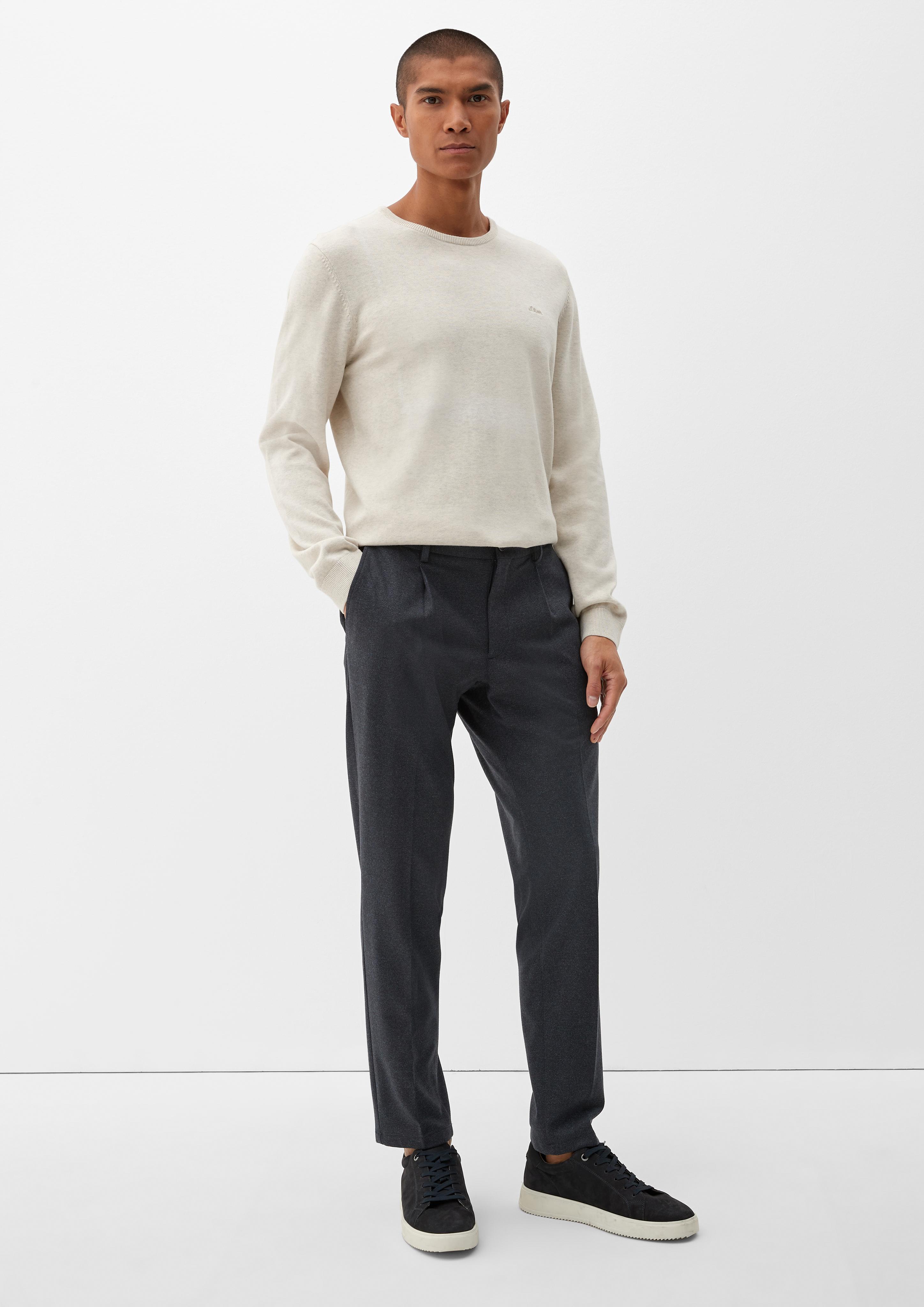 Slim: Bundfaltenhose aus Jersey  2120643-59A1
