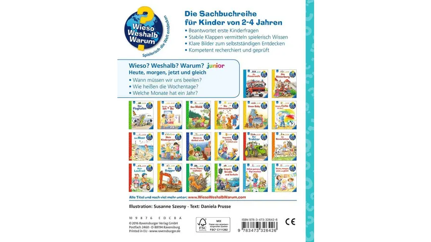 Ravensburger - Wieso? Weshalb? Warum? junior: Heute, morgen, jetzt und gleich, Band 56