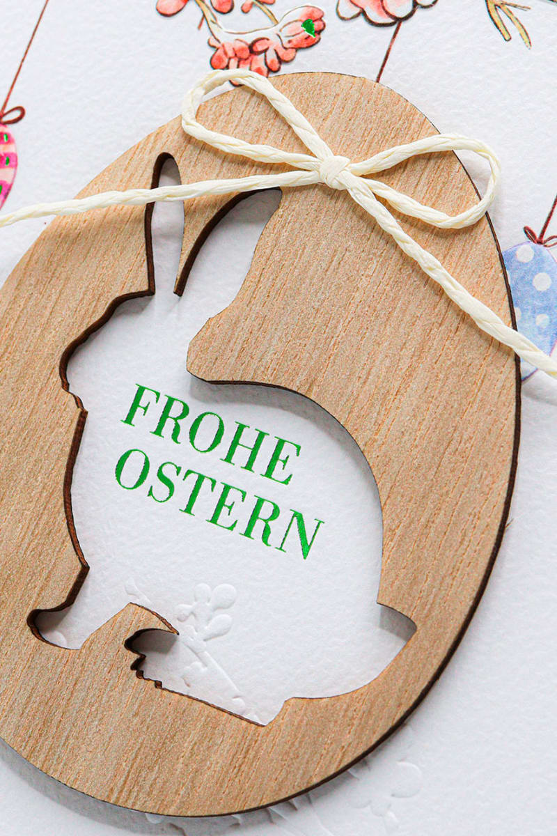 Grußkarte Ostern Holz Anhänger, 1 St