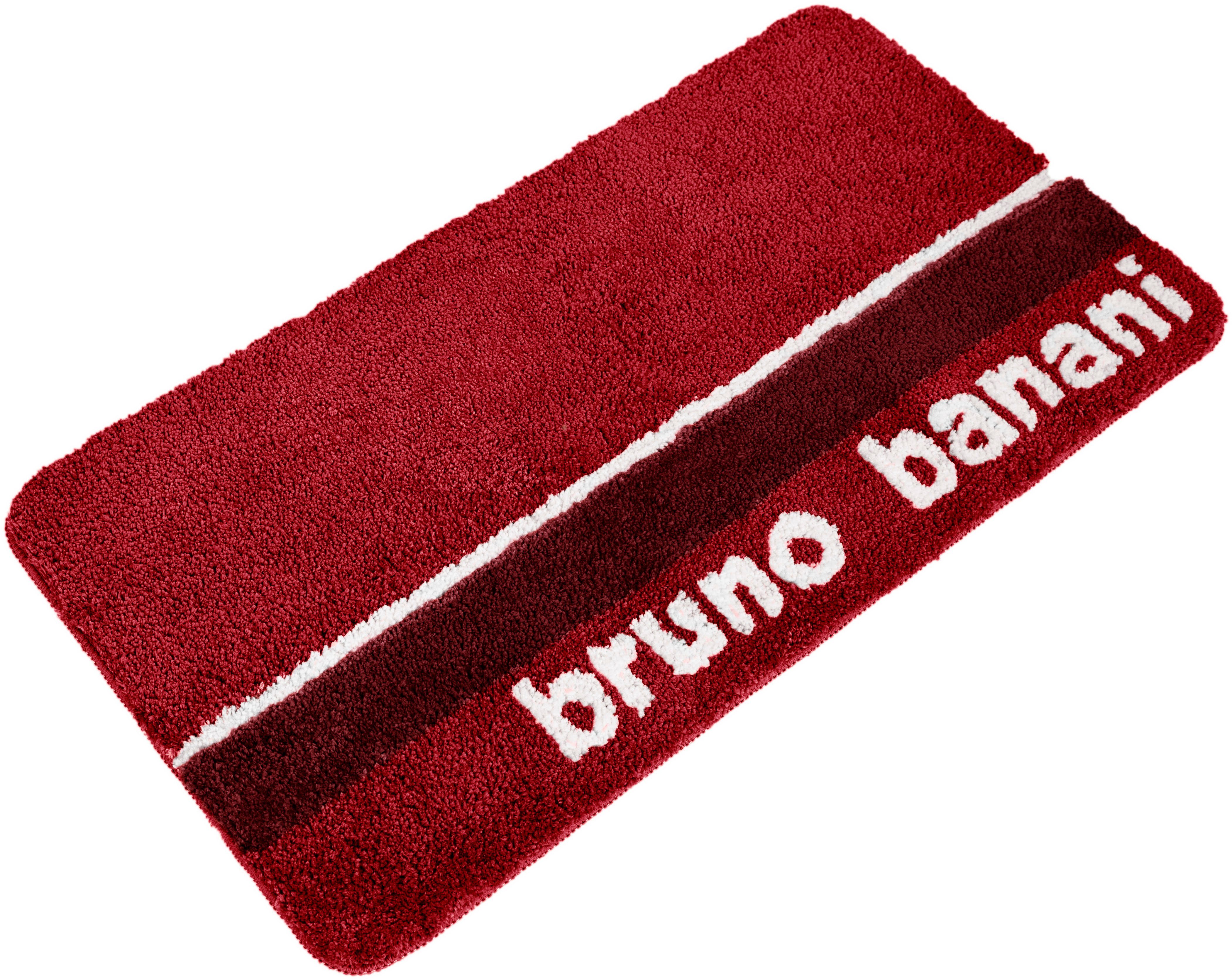 Badematte Maja Bruno Banani, Höhe 20 mm, rutschhemmend beschichtet, fußbodenheizungsgeeignet, schnell trocknend, strapazierfähig, Polyester, rechteckig, weiche Haptik, mit Logo, Badematten auch als 3 teiliges Set erhältlich
