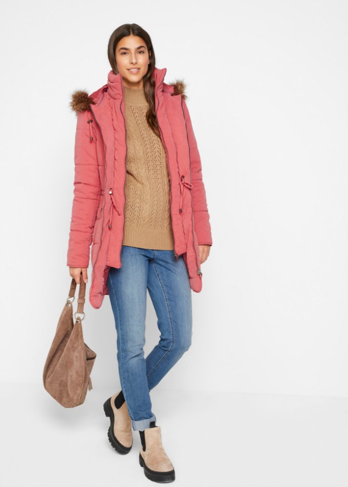 Steppjacke mit Kapuze, gefüttert