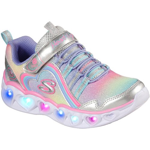 KINDER FREIZEITSCHUHE HEART LIGHTS - RAINBOW LUX