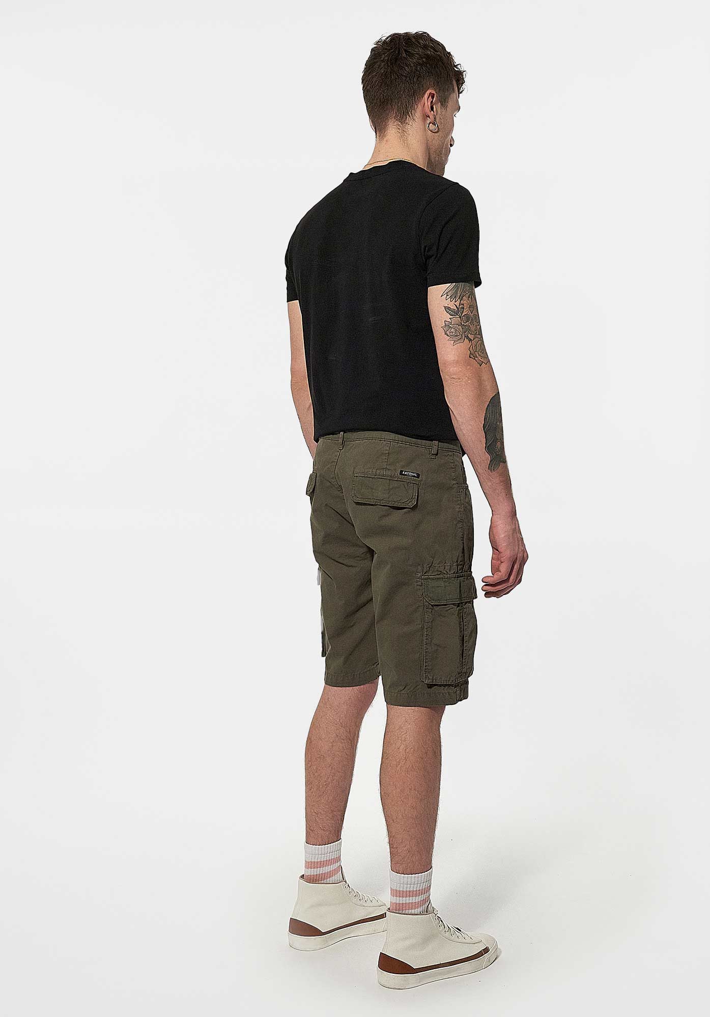 NIMES  Bermuda cargo kaki Homme en 100% coton