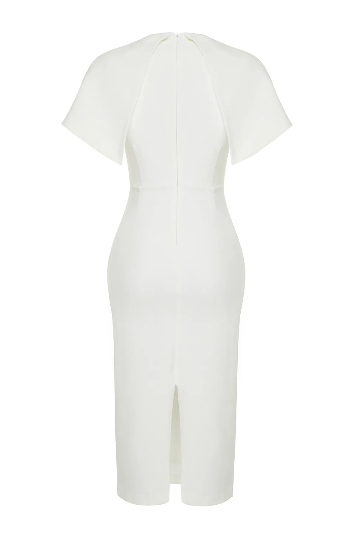 Trendyol Collection  Weißes Hochzeits-/Nikah-Elegantes Abendkleid mit weißen Ärmeln TPRSS24EL00119