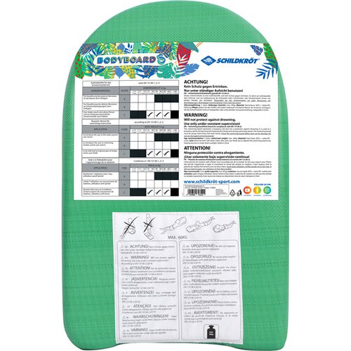 SCHILDKRÖT SCHWIMMBRETT BODYBOARD S, MIT NYLONÜBERZUG UND EPS SCHAUMSTOFF-KERN, 49 X 33 C