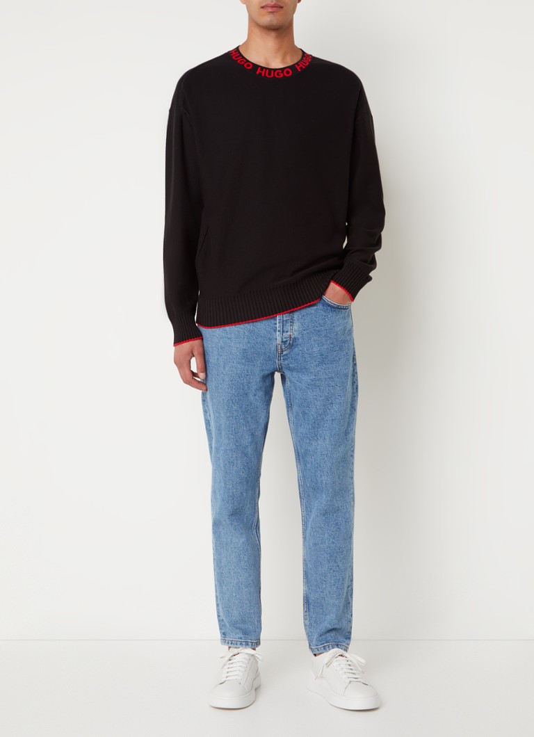 Tricou HUGO BOSS Smarlo, cu croială lejeră, din jerseu fin de bumbac organic, cu logo.