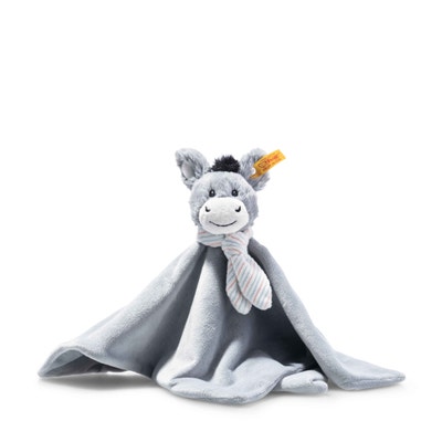 Soft Cuddly Friends Dinkie Esel Schmusetuch, 26 cm, hellgrau