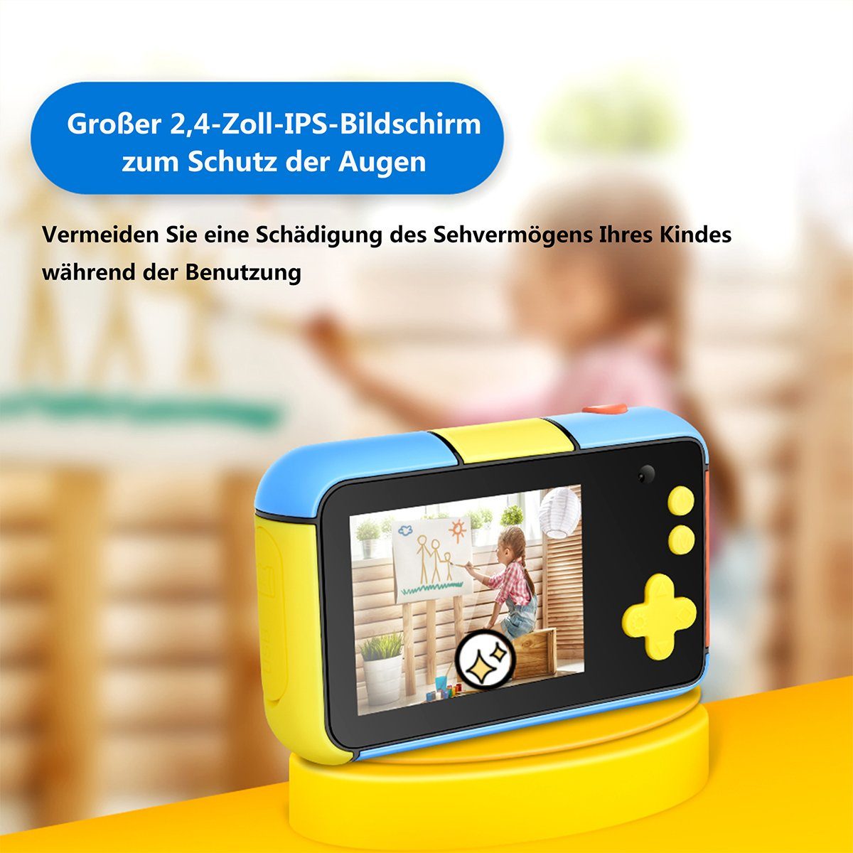 Kind Ja Kameras für Kinder, Spielzeugkamera,2,4 Zoll, Spielzeug, 32 Megapixel Kinderkamera (Wiederaufladbare Front- und Rückkamera für Ihre Kinder)
