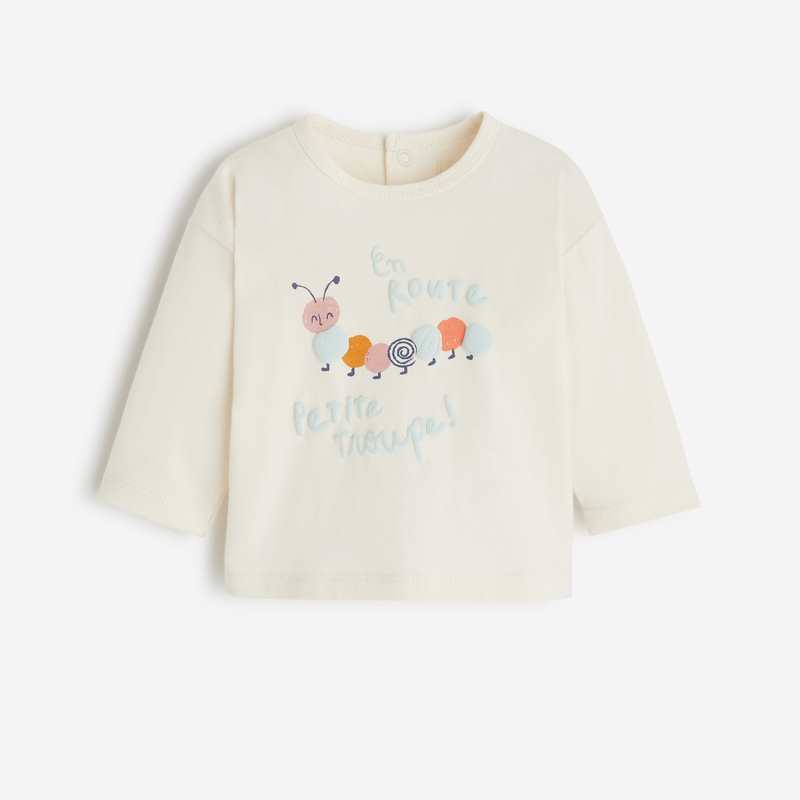 T-shirt motif chenille bébé mixte blanc cassé Catimini