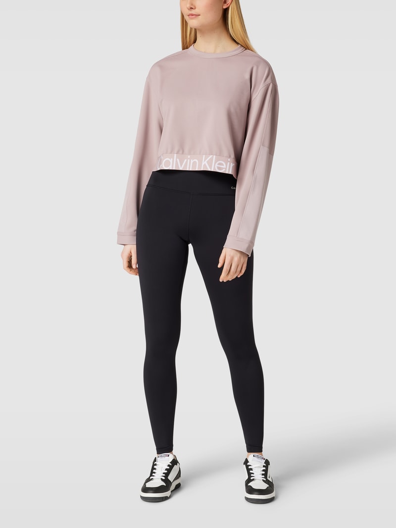 Sweatshirt mit Label-Detail in rosa