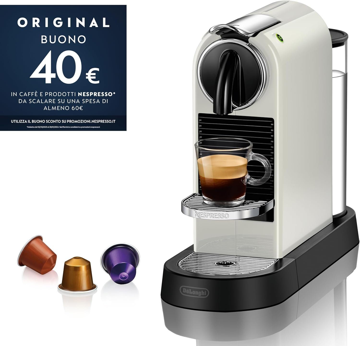 Nespresso Kapselmaschine De'Longhi Kaffeekapselmaschine, Hochdruckpumpe&ideale Wärmeregelung, Papierfilter, mit Milchaufschäumer,De Longhi, für verschiedene kapseln, Mini,Citi