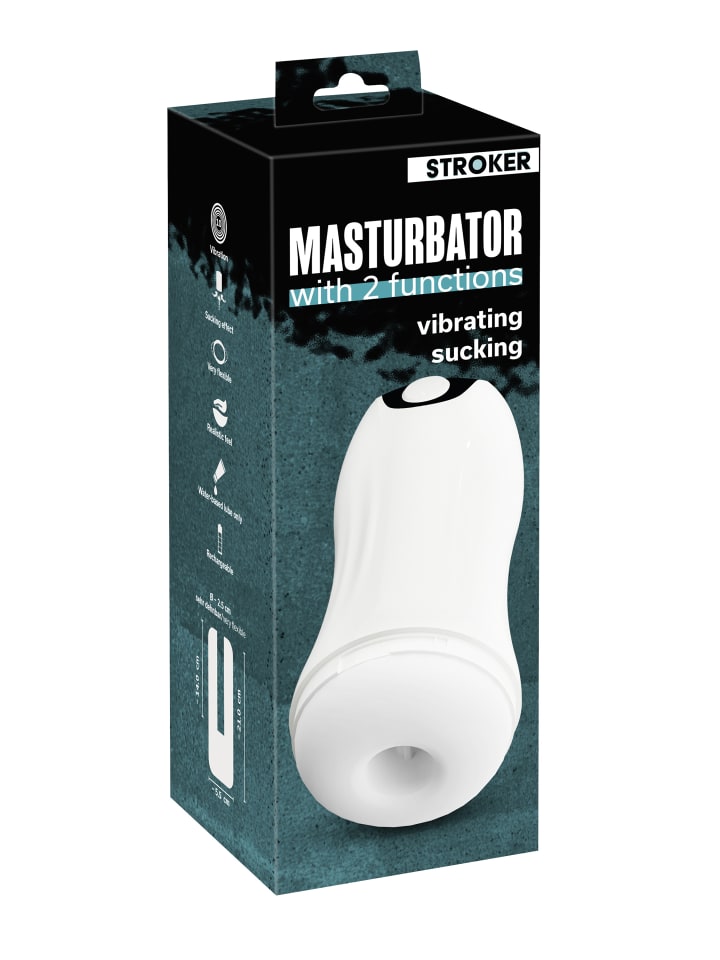 Stroker Masturbator Masturbator with 2 functions in weiß günstig kaufen 21 cm
