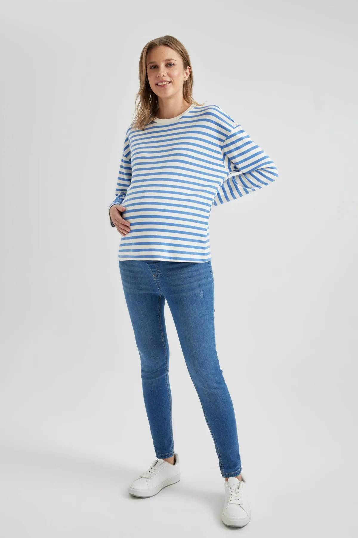 DeFacto  Skinny Fit, extra enge Passform, normale Taille, extra schmales Bein, zerrissene, detaillierte Umstandshose