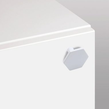 Natural Goods Berlin Möbelgriff HEXAGON (1-St), Möbelknopf, Schrankgriff, Knauf für Schublade und Tür, Weiß