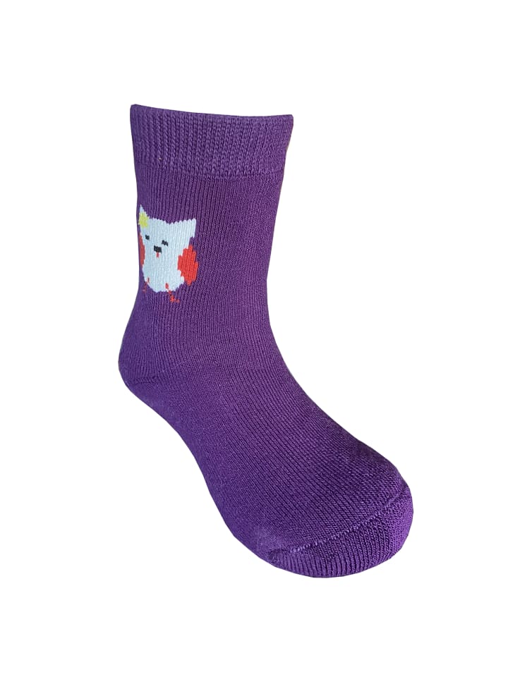 Yalion 3er-Set: Antirutschsocken Vollplüsch Eule in Lila  günstig kaufen