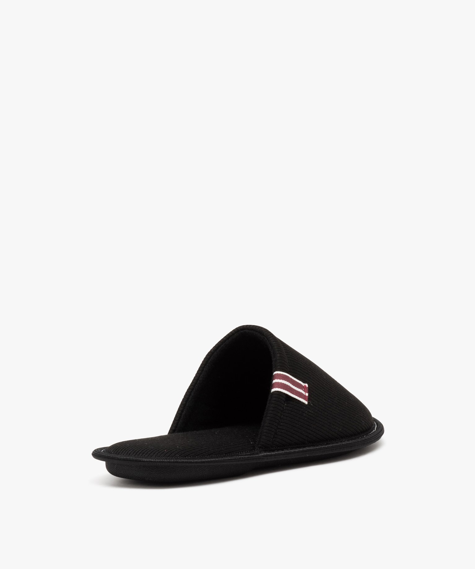 Chaussons homme mules confort unies en tissu ctelé noir | GEMO