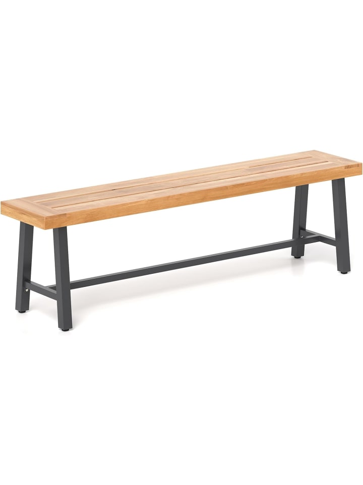 COSTWAY Gartenbank 160 x 32 x 45 cm in Hellbraun günstig kaufen onesize