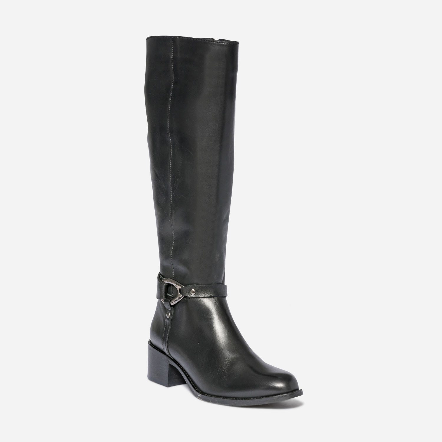 Botte noire éco-conçue en cuir