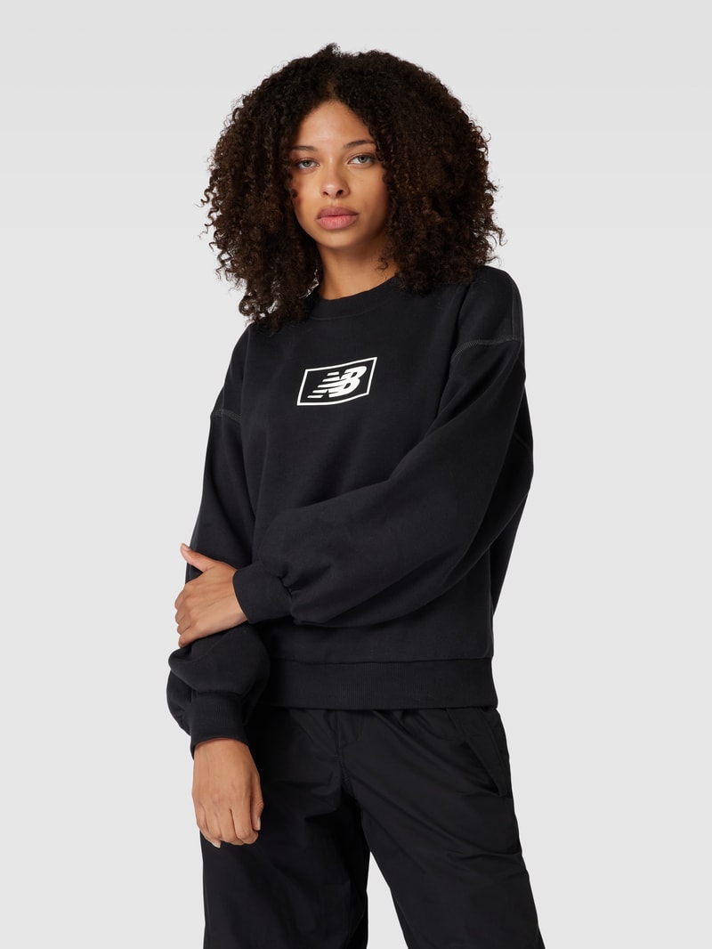 Sweatshirt mit Logo-Print Modell 'Essentials Americana' in schwarz