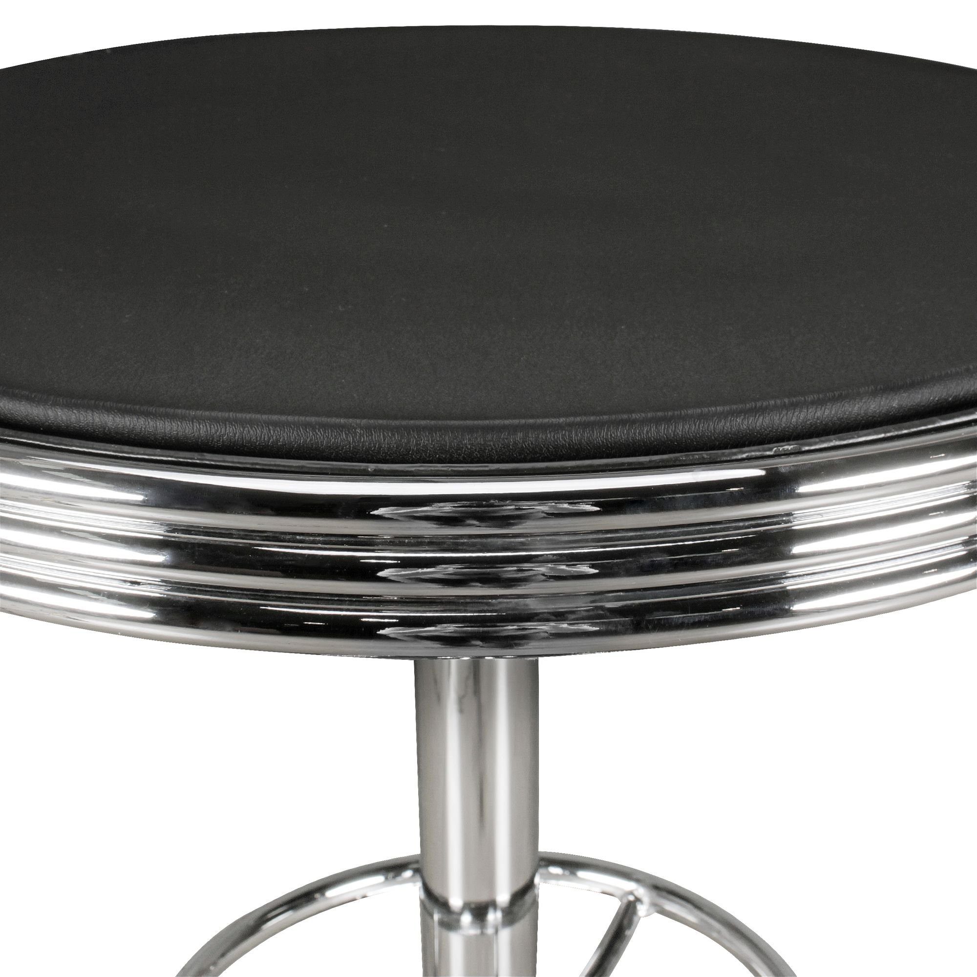 FINEBUY Bartisch FB45665 (American Diner Rund Ø 60 cm Kunstleder Aluminium), Stehtisch Modern, Partytisch Retro USA Bistrotisch