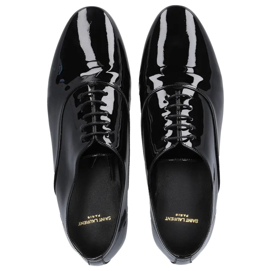 Saint Laurent - Schnürer LEON 30 Lackleder - schwarz