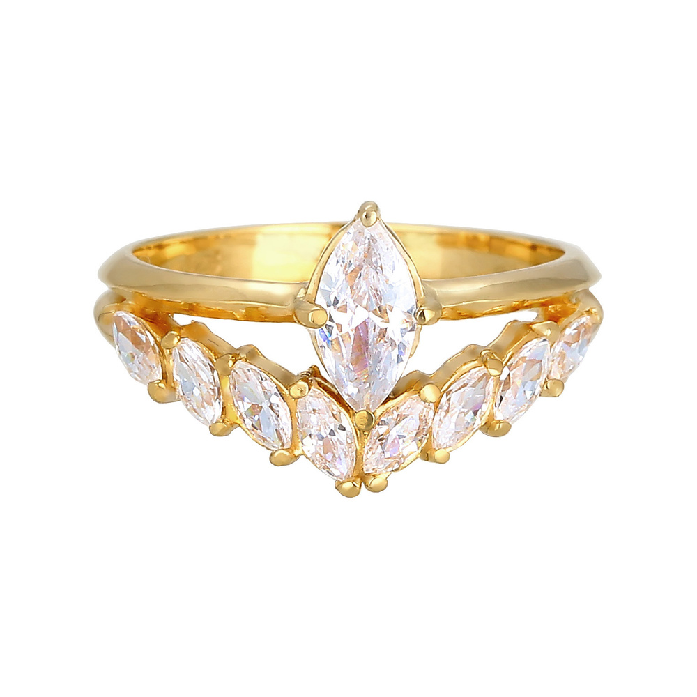Elli PREMIUM Elli PREMIUM Bague Femmes Étincelant Élégant avec Cristaux de Zirconium en Argent Bague