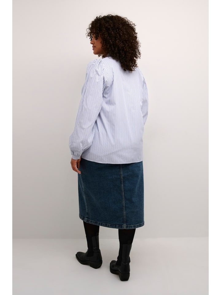 KAFFE curve Langarm - Hemd KCmaia in Blue and white stripe günstig kaufen