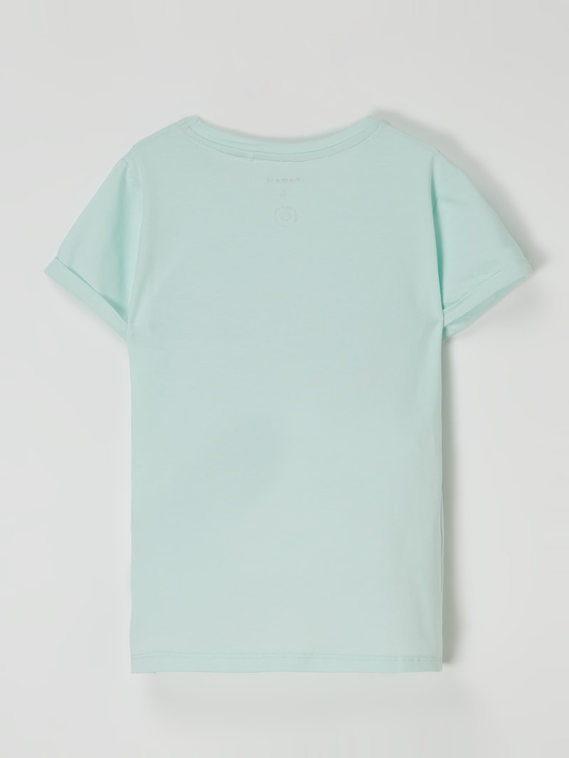 T-Shirt mit Schmetterling-Prints Modell 'Faith' in mint