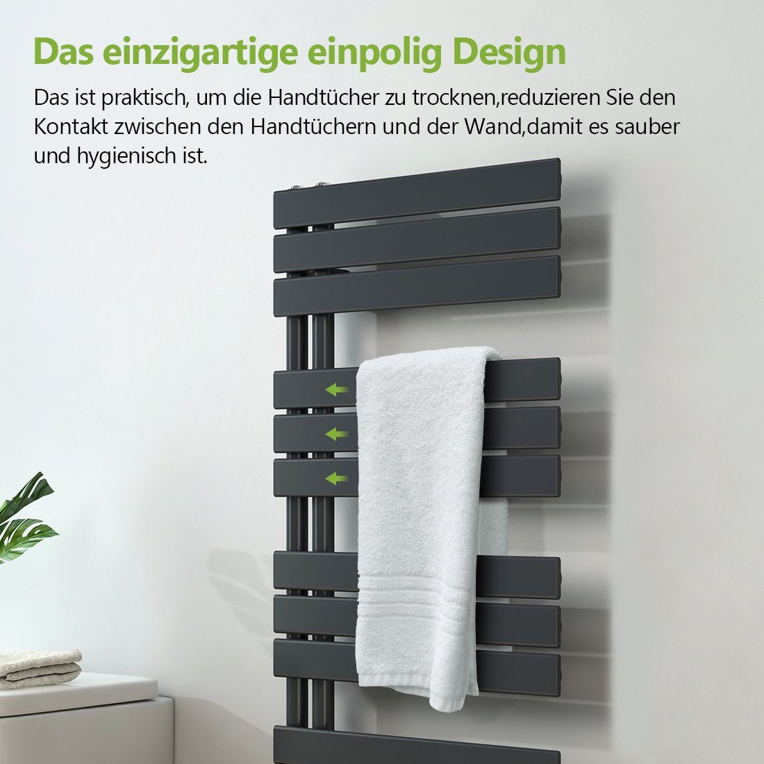 S'AFIELINA Paneelheizkörper Badheizkörper Handtuchtrockner Heizung Flach Design, Warmwasser