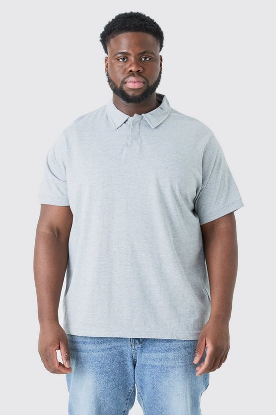 Plus Poloshirt mit Knopfleiste