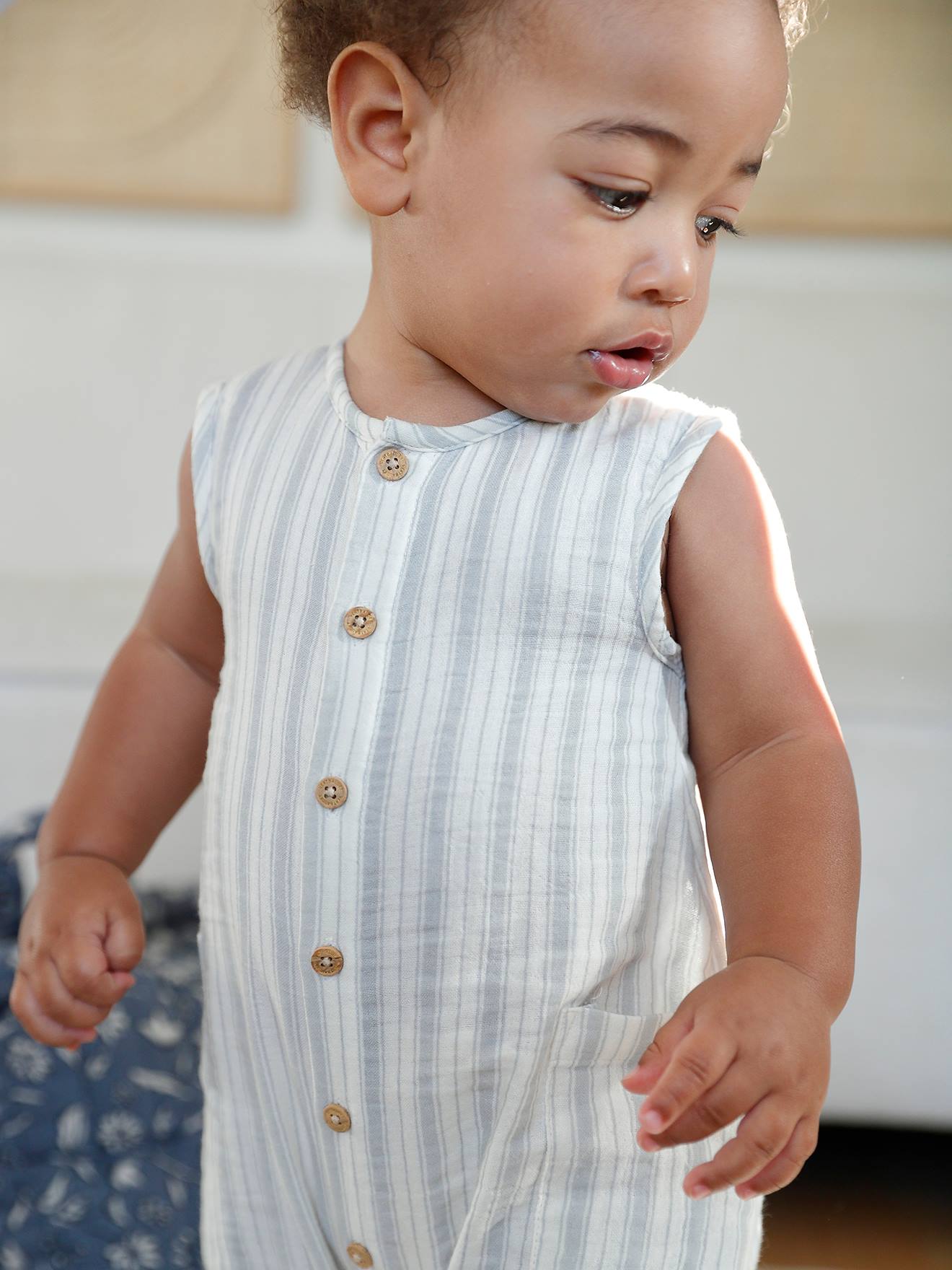Vertbaudet Baby Musselin-Overall - cappuccino
