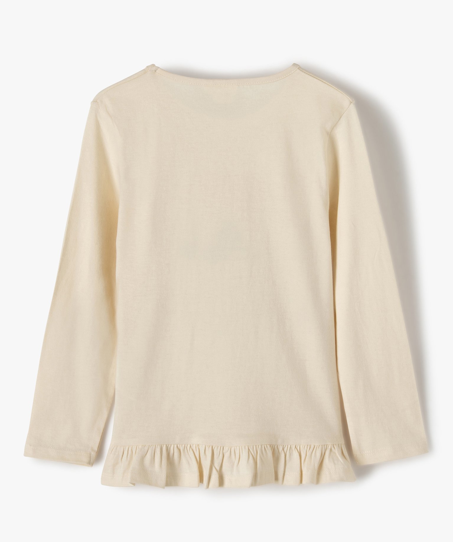Tee-shirt fille long à manches longues avec motif – La Re... | GEMO