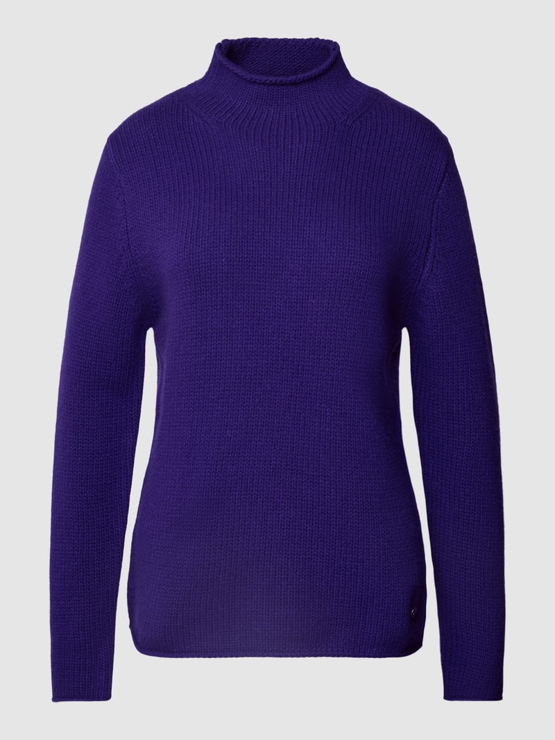 Strickpullover mit Stehkragen Modell 'Basic' in lila